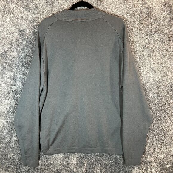 Peter Millar Sweater Mens XXL Grey Warmth Element Merino Wool 1/4 Zip Preppy - Picture 2 of 7